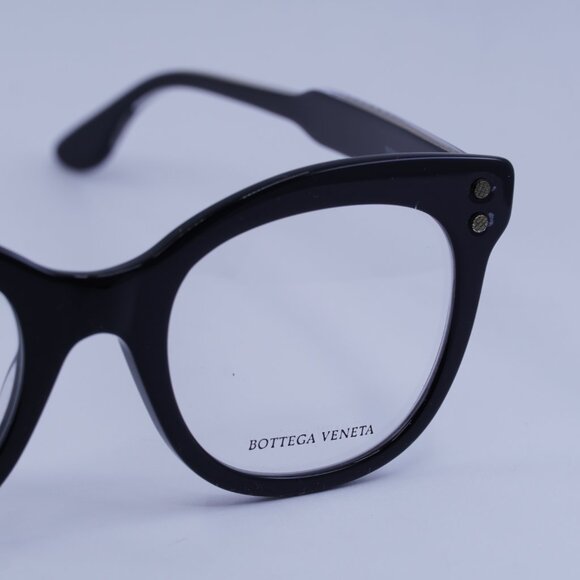 Bottega Veneta BV0241O 001 Eyeglasses Shiny Black 49mm Square Frame - Picture 2 of 9